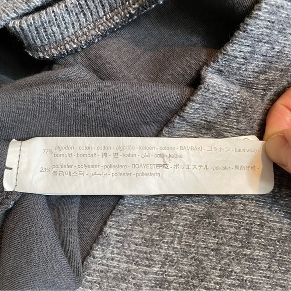 Zara Gray Cotton Blend Crew Neck Cropped Sweater Size L Minimalist Casual - Picture 12 of 13